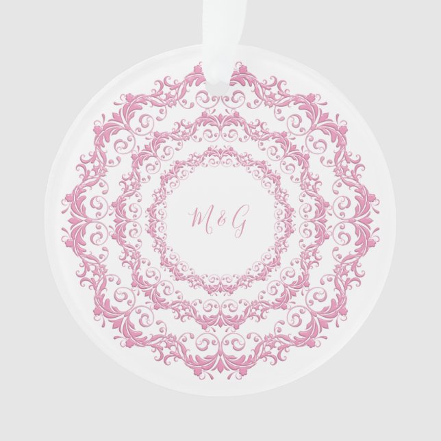 Adorno Mandala rosa retro romántico (Anverso)