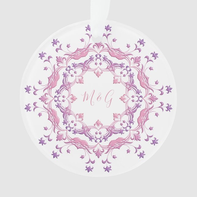Adorno Mandala rosada retra romántica (Anverso)