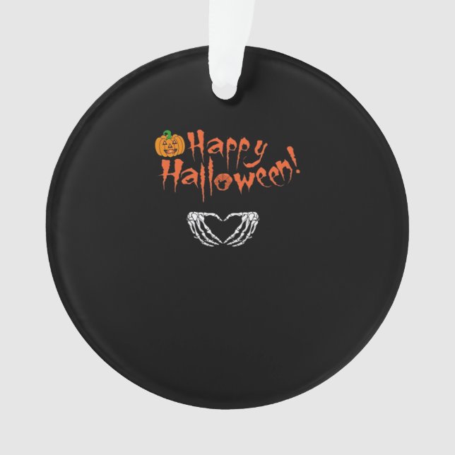 Adorno Manos Skeleton espumosas. Feliz Halloween. (Anverso)