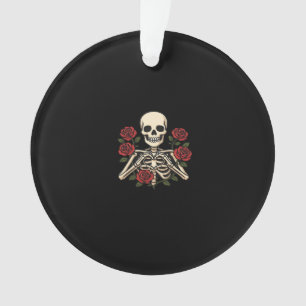 Adorno Manos Skeleton Heart Con Rosas Rojas - Romántico O