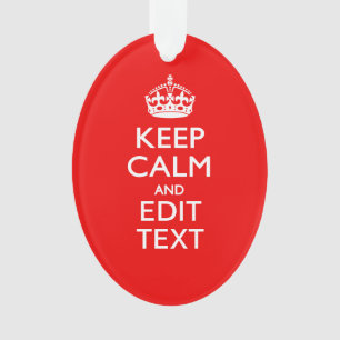 Adorno Mantener La Calma Personalizada Y El Texto Rojo Cl