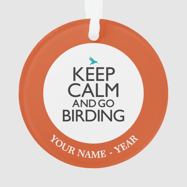 Adorno Mantenga tranquilo y vaya Birding (Reverso)
