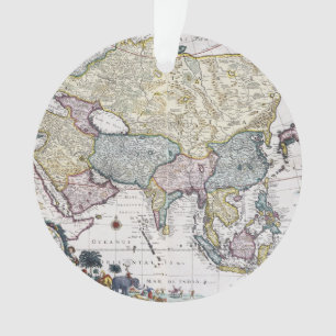 Adorno Mapa antiguo de Asia el 1696