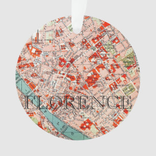 Adorno Mapa Antiguo de Florencia 