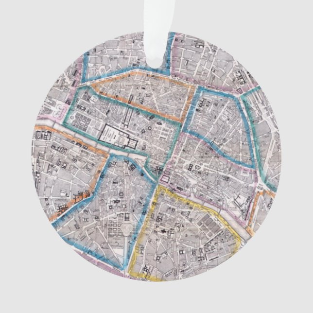 Adorno Mapa antiguo de París (Anverso)