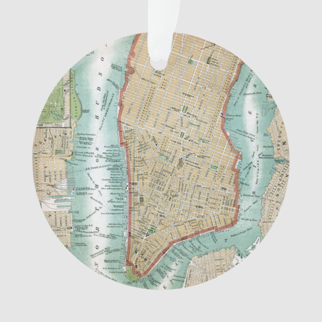 Adorno Mapa antiguo del Lower Manhattan y del Central (Anverso)