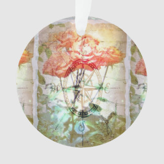 Adorno Mapa, compás, rosas