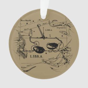Adorno Mapa de constelación de Libra Hevelius alrededor