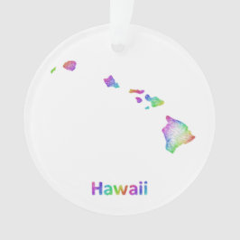 Adorno Mapa de Hawaii del arco iris