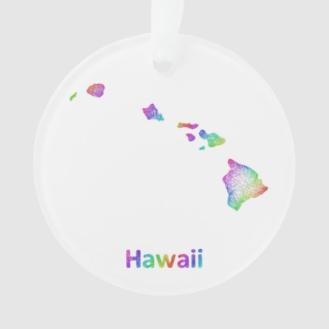 Adorno Mapa de Hawaii del arco iris (Anverso)