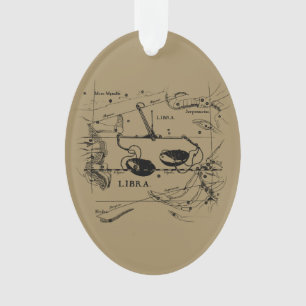 Adorno Mapa de la constelación de Libra Hevelius alrededo