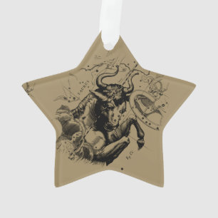Adorno Mapa de la constelación de Taurus por Hevelius cir