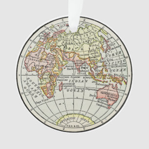 Adorno Mapa del hemisferio oriental Globo Viaje Arte