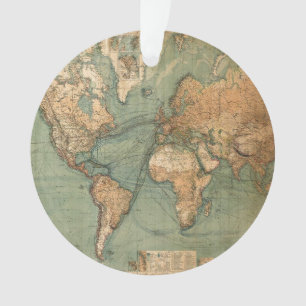 Adorno Mapa del mundo antiguo de la vieja época