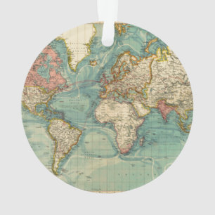 Adorno Mapa del mundo de la cosecha de vintage