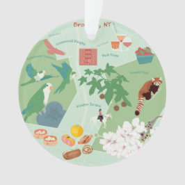 Adorno Mapa del Personalizable de Brooklyn de dos lados