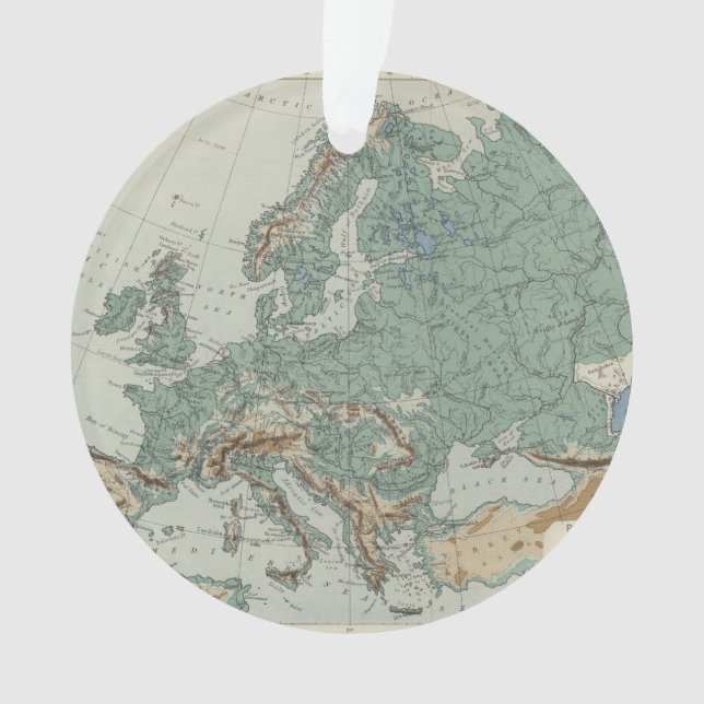 Adorno Mapa físico de Europa (Anverso)