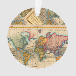 Adorno Mapa Mundial 1780 Planisferio Antiguo de Bonne 