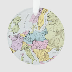 Adorno Mapa satírico de Europa el   1871