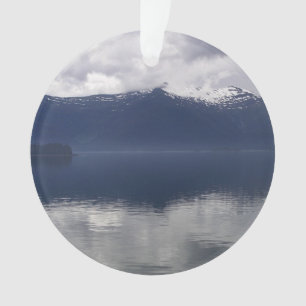 Adorno Mar de Alaska brumoso en tonos azules