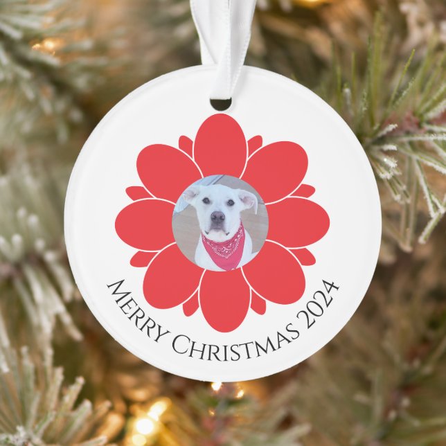 Adorno Marco de flores rojas recortadas para Navidades de (Árbol)