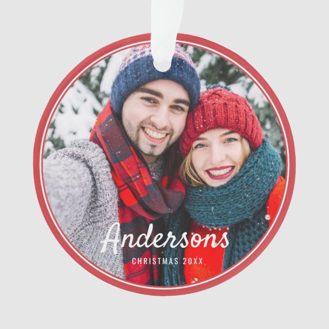 Adorno Marcos modernos Familia de fotos simple Keepsake (Anverso)