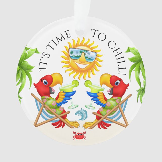Adorno Margarita Parrot Time to Chill Ornament (Anverso)