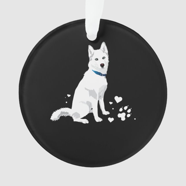 Adorno Marihuana Siberiana Blanca Cute - Perro de nieve b (Anverso)