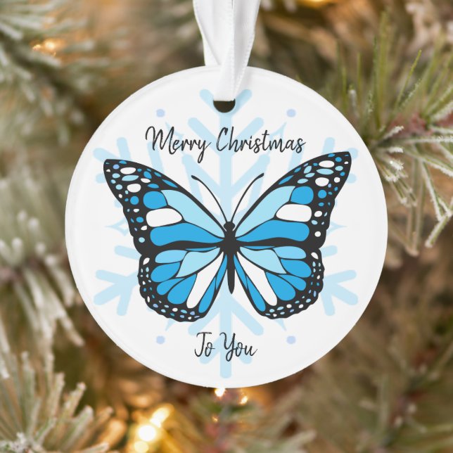 Adorno Mariposa azul en Navidades de copas de nieve (Árbol)
