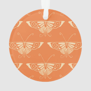 Adorno Mariposa Deco estilizada - naranja de coral