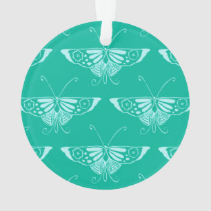 Adorno Mariposa Deco estilizada - turquesa y agua