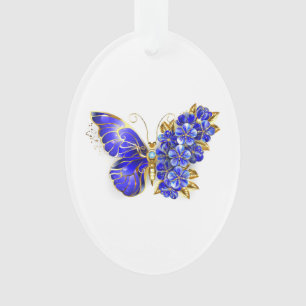 Adorno Mariposa Flor Zafiro