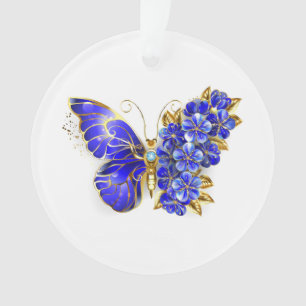 Adorno Mariposa Flor Zafiro