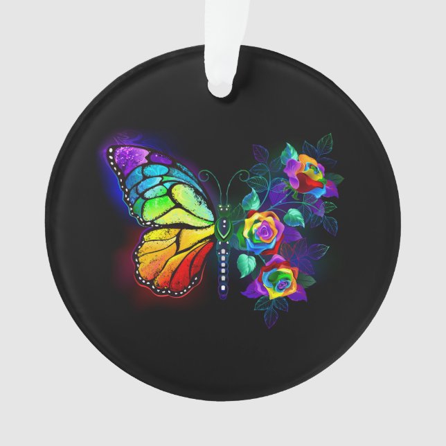 Adorno Mariposa florida arcoiris (Anverso)