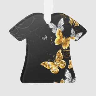 Adorno Mariposas doradas y blancas