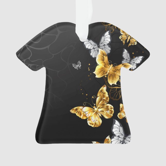 Adorno Mariposas doradas y blancas (Anverso)