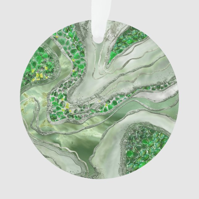 Adorno Mármol líquido - Jade de guijarros (Anverso)