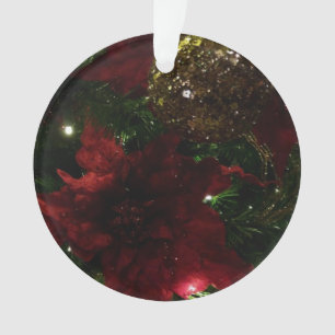 Adorno Maroon y el árbol de Navidad dorado I foto de vaca