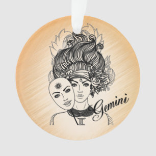 Adorno Máscara de Géminis Dama Zodiaco