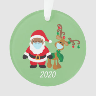 Adorno Máscara Facial de Navidad Santa Reno Étnico 2020