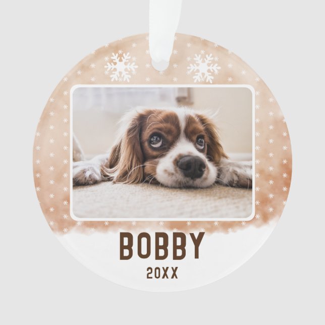 Adorno Mascota de fotos de perros Nombre Navidades de acu (Anverso)