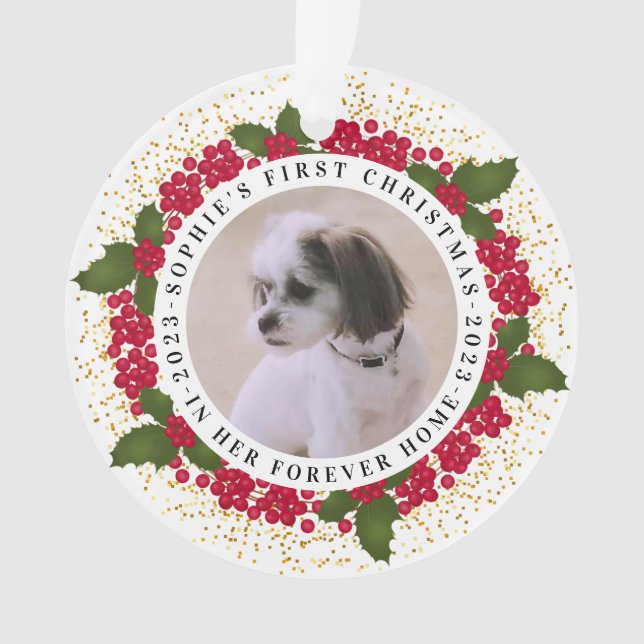 Adorno Mascota Forever Home First Christmas (Anverso)