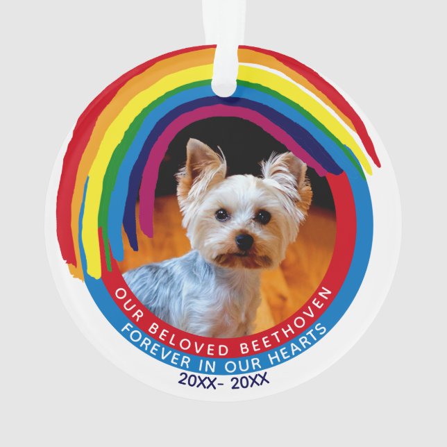 Adorno Mascota Memorial Foto Puente Arcoiris Para Siempre (Reverso)