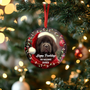Adorno Mascota moderna perrito lindo Felices Fiestas 2 ca