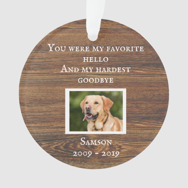 Adorno Mascota Perro Gato Personalizado Wood Photo (Anverso)