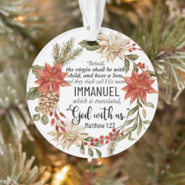Adorno Mateo 1:23 Immanuel Dios con nosotros Navidades Fl