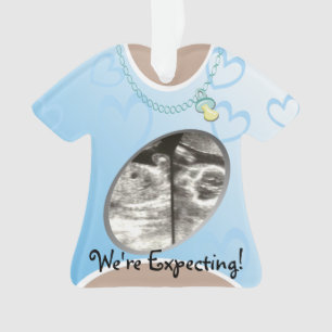 Adorno Maternity Shirt Blue Baby Invitación