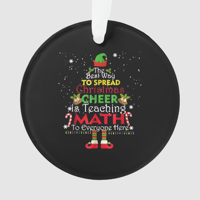 Adorno Math Teacher Navidades Shirt Elf Navidades Saludos (Anverso)