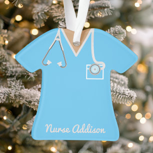Adorno Matorrales Azules Personalizados de Enfermera