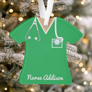 Adorno Matorrales de enfermera verde personalizados regal
